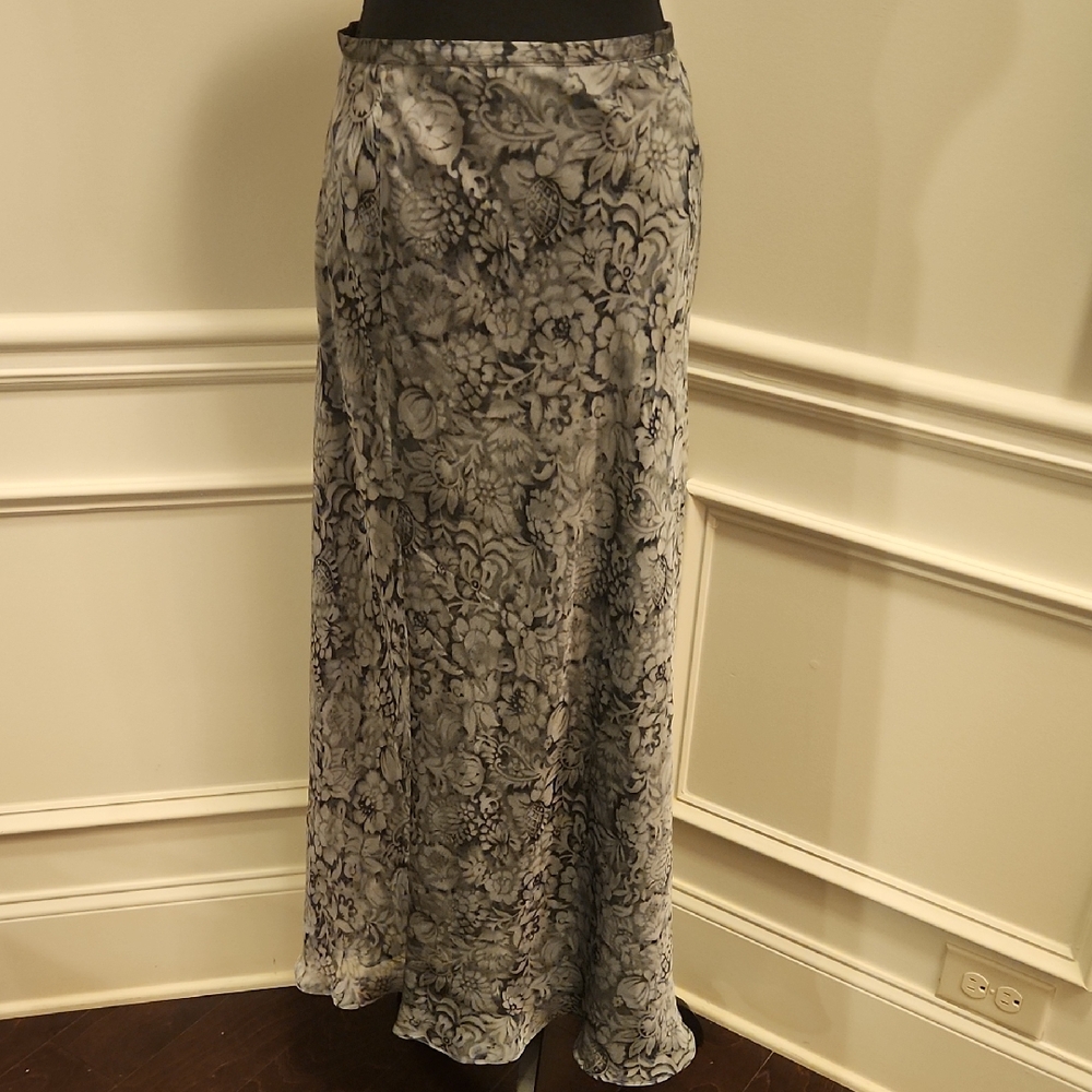 The Limited Black and Gray Floral Maxi Skirt